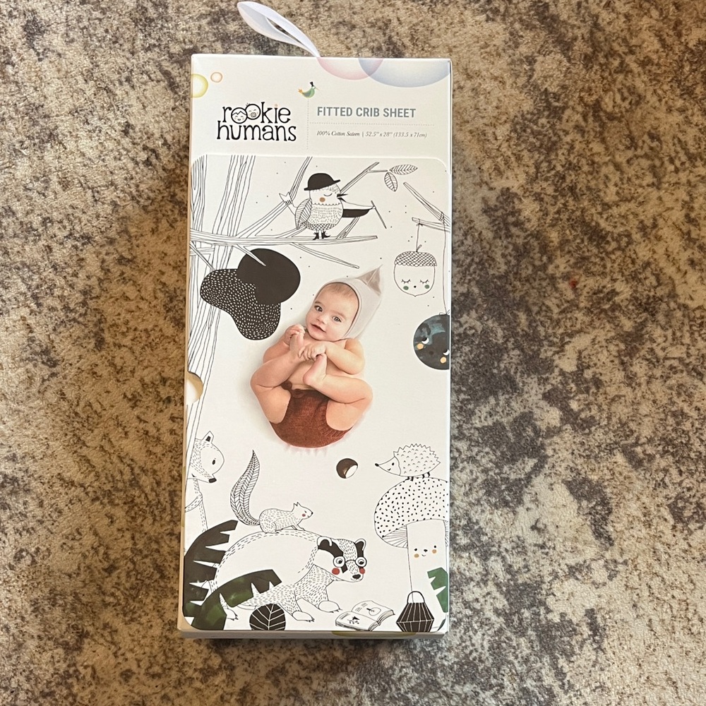 Fitted Crib Sheet - Black and White